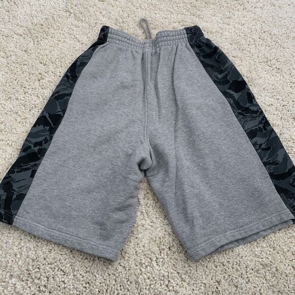 Vtg NIKE AIR Heritage Post Game Shorts Mens S Sweat Heather Grey Black Camo - Picture 3 of 7